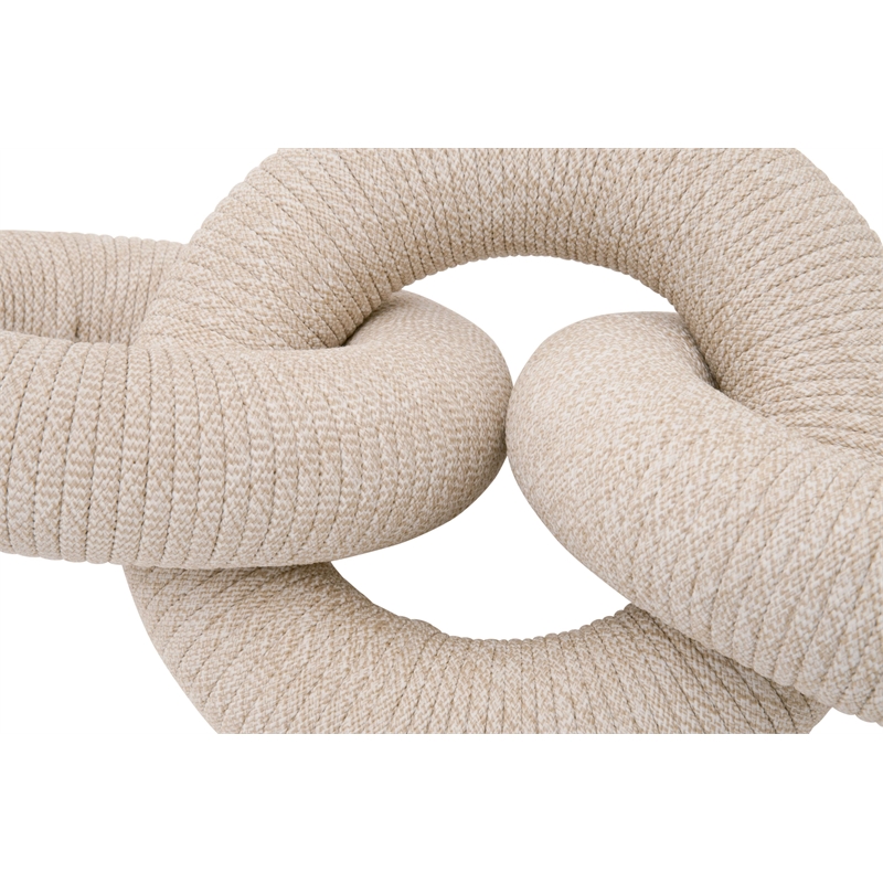 Pemberly Row Handcrafted Rope Chain Link Tabletop Accent in Taupe