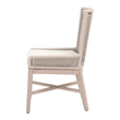 Pemberly Row Outdoor Teak and Rope Dining Chair in White (Set of 2)
