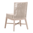 Pemberly Row Outdoor Teak and Rope Dining Chair in White (Set of 2)