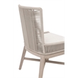 Pemberly Row Outdoor Teak and Rope Dining Chair in White (Set of 2)