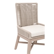 Pemberly Row Outdoor Teak and Rope Dining Chair in White (Set of 2)