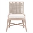 Pemberly Row Outdoor Teak and Rope Dining Chair in White (Set of 2)