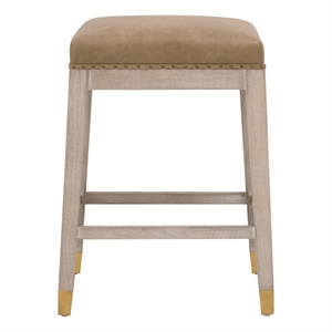 Pemberly Row Upholstered Counter Stool 20.5&quot x 27&quot in Natural Gray Ash