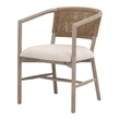 Pemberly Row Oak and Jute Twine Accent Chair in Bisque (Set of 2)