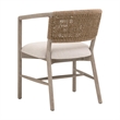 Pemberly Row Oak and Jute Twine Accent Chair in Bisque (Set of 2)