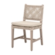 Pemberly Row Woven Rope Outdoor Teak Dining Chair in Ecru (Set of 2)