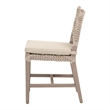 Pemberly Row Woven Rope Outdoor Teak Dining Chair in Ecru (Set of 2)