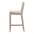 Pemberly Row Woven Rope Outdoor Teak Counter Stool 18.5