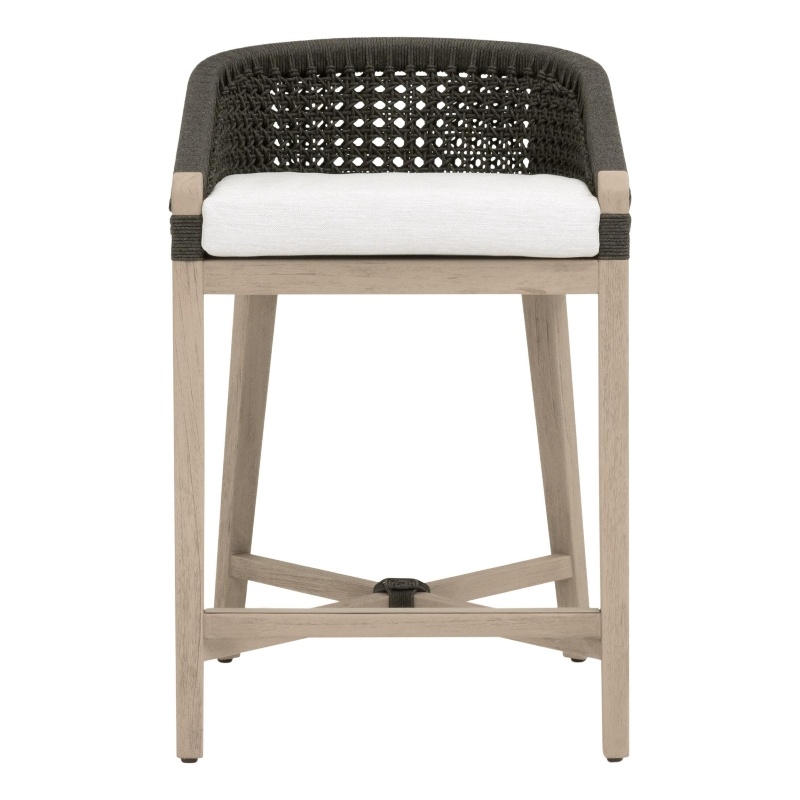 Pemberly Row Outdoor Rope and Teak Counter Stool 21