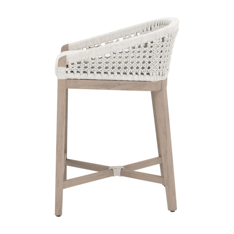 Pemberly Row Outdoor Rope and Teak Counter Stool 21