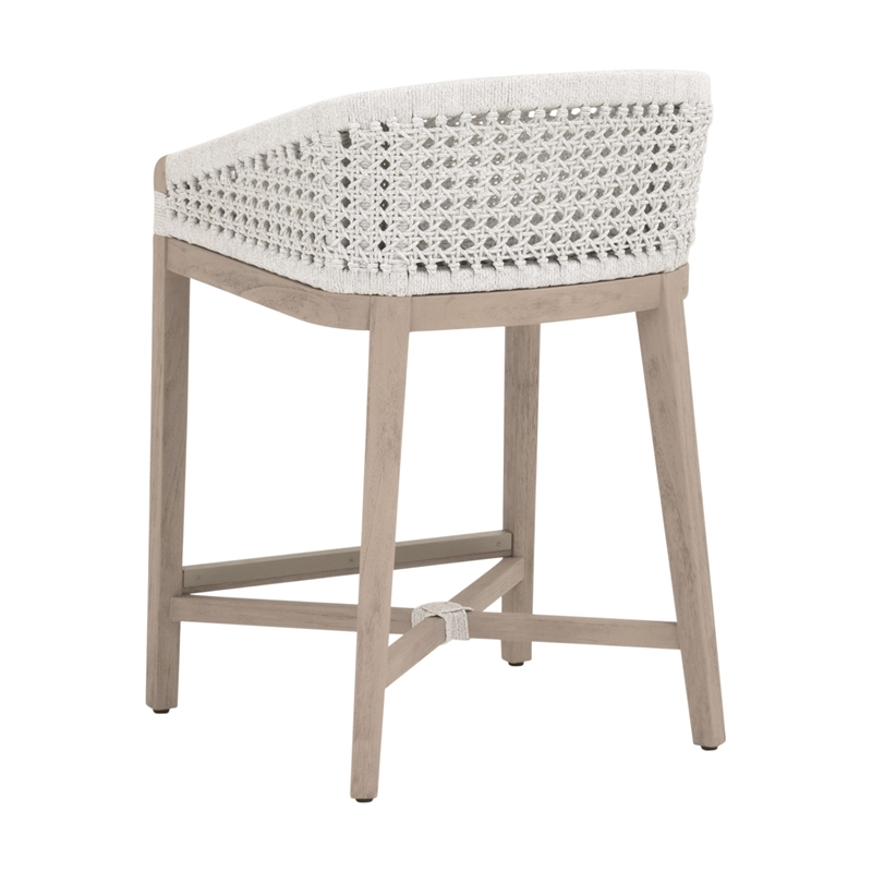Pemberly Row Outdoor Rope and Teak Counter Stool 21