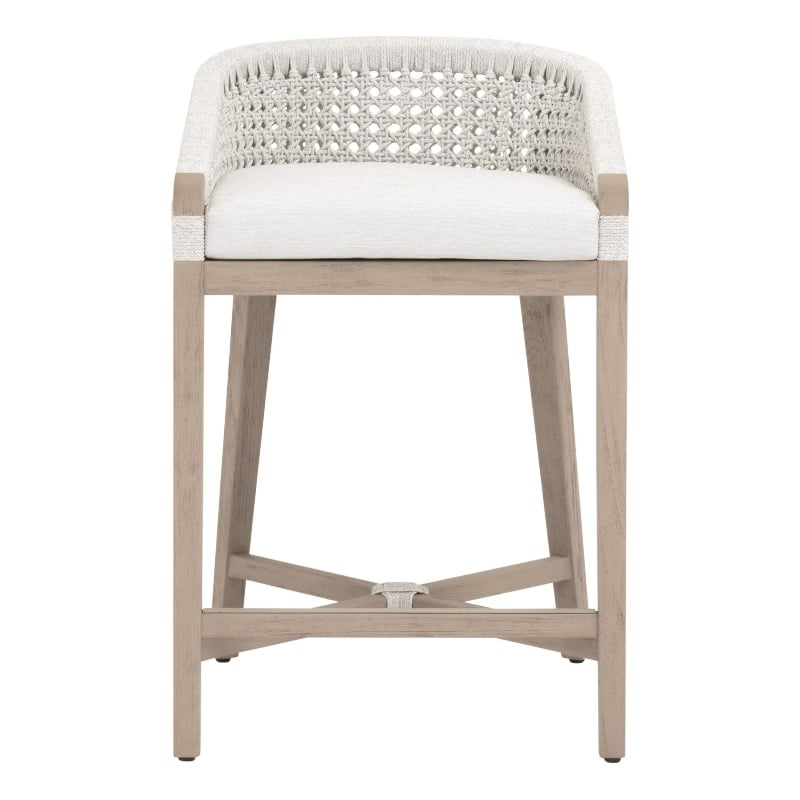 Pemberly Row Outdoor Rope and Teak Counter Stool 21