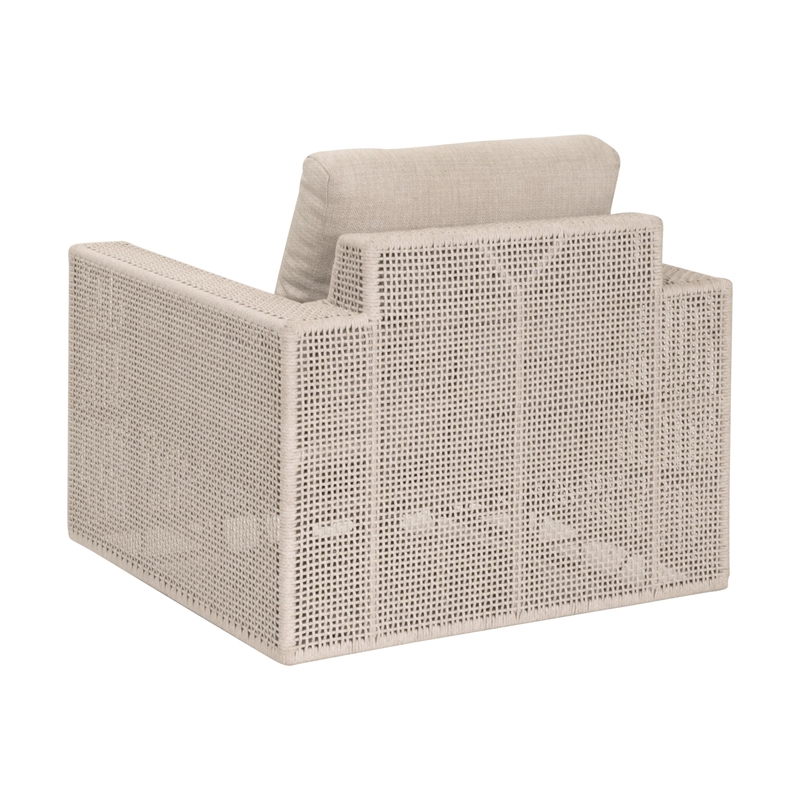 Pemberly Row Outdoor Swivel Rocker Rope Sofa Chair 36.5