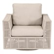 Pemberly Row Outdoor Swivel Rocker Rope Sofa Chair 36.5