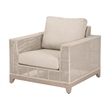 Pemberly Row Outdoor Rope and Teak Sofa Chair 36.5