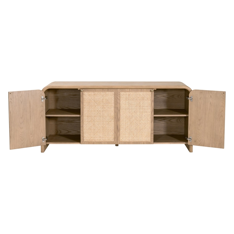 Pemberly Row Cane Inlay 4-Door Media Sideboard 71.5