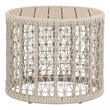 Pemberly Row Outdoor Rope and Teak Round End Table 24