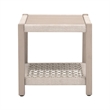 Pemberly Row Outdoor Rope and Teak End Table 21.25
