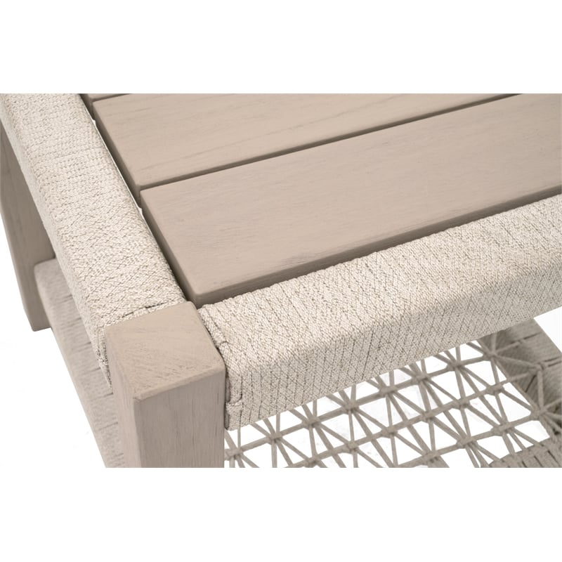 Pemberly Row Outdoor Rope and Teak End Table 21.25