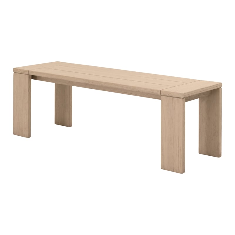Pemberly Row Solid Teak Outdoor Bench 54