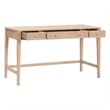 Pemberly Row Fluted 3-Drawer Oak Desk 54