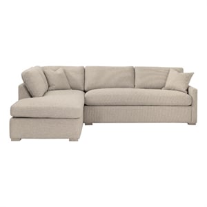 Pemberly Row 112&quot Queen Left-Facing Sectional Sleeper in Jute Boucle