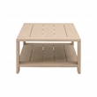 Pemberly Row Outdoor Teak Coffee Table With Shelf 52
