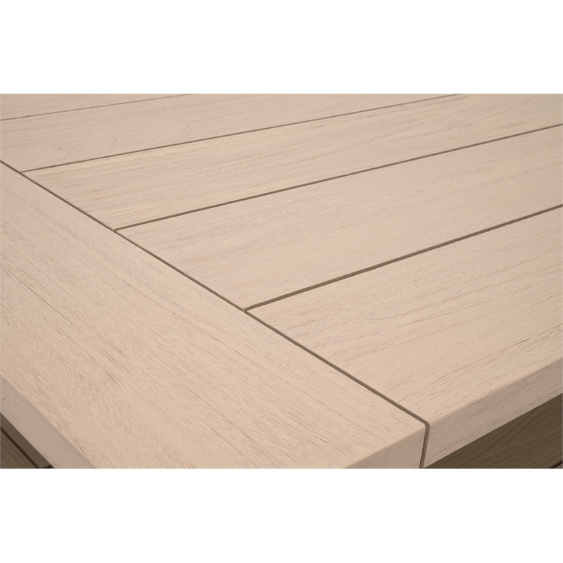 Pemberly Row Outdoor Teak Coffee Table With Shelf 52