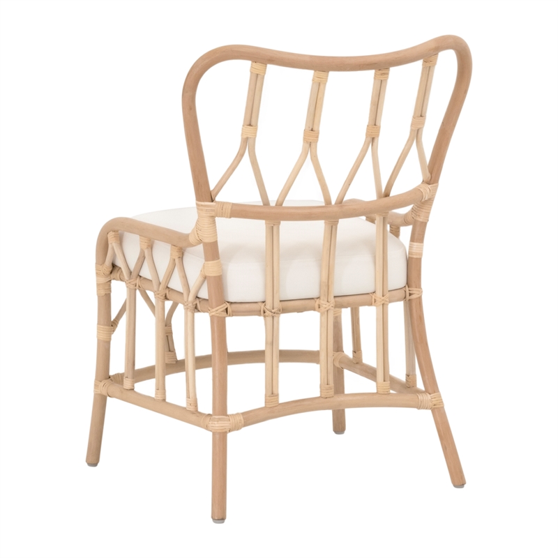 Pemberly Row Hand-Shaped Rattan Dining Chair in Natural (Set of 2)