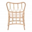 Pemberly Row Hand-Shaped Rattan Dining Chair in Natural (Set of 2)