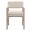 Pemberly Row Outdoor Wicker and Teak Arm Chair 21.75