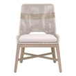 Pemberly Row Outdoor Woven Rope Teak Dining Chair in Taupe (Set of 2)