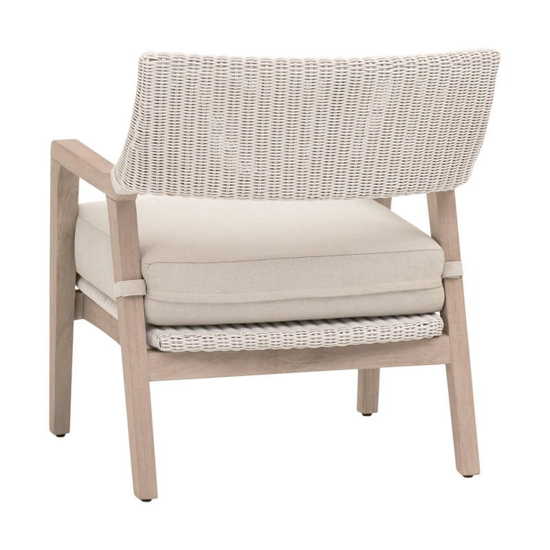 Pemberly Row Outdoor Wicker and Teak Club Chair 28