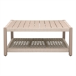 Pemberly Row Outdoor Square Teak and Rope Coffee Table 42.25