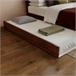 Pemberly Row Full Solid Wood Platform Bed with Twin Trundle in Walnut