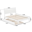 Pemberly Row Full Solid Wood Platform Bed with Twin Trundle in White