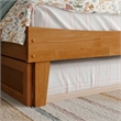 Pemberly Row Twin Solid Wood Platform Bed with Trundle in Light Toffee
