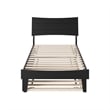 Pemberly Row Twin Solid Wood Platform Bed with Twin Trundle in Black