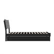 Pemberly Row Twin Solid Wood Platform Bed with Twin Trundle in Black