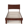 Pemberly Row Twin Solid Wood Platform Bed with Twin Trundle in Walnut