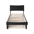Pemberly Row Twin XL Solid Wood Platform Bed with Trundle in Black