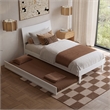 Pemberly Row Twin XL Solid Wood Platform Bed with Trundle in White