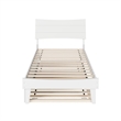 Pemberly Row Twin XL Solid Wood Platform Bed with Trundle in White