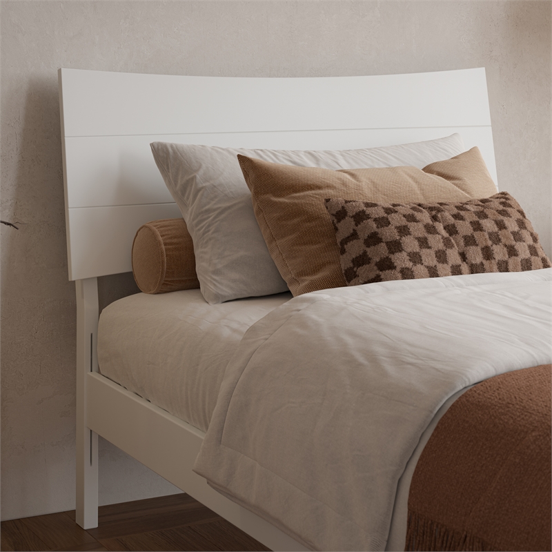 Pemberly Row Twin XL Solid Wood Platform Bed with Trundle in White
