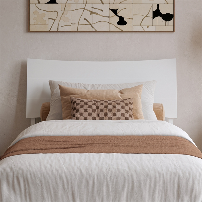 Pemberly Row Twin XL Solid Wood Platform Bed with Trundle in White