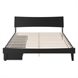 Pemberly Row King Solid Wood Platform Bed with Storage Drawers in Black
