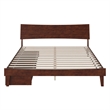 Pemberly Row King Solid Wood Platform Bed with Storage Drawers in Walnut