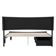 Pemberly Row Queen Solid Wood Platform Bed with Storage Drawers in Black