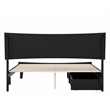 Pemberly Row Queen Solid Wood Platform Bed with Storage Drawers in Black