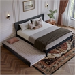 Pemberly Row King Solid Wood Platform Bed with Trundle in Black